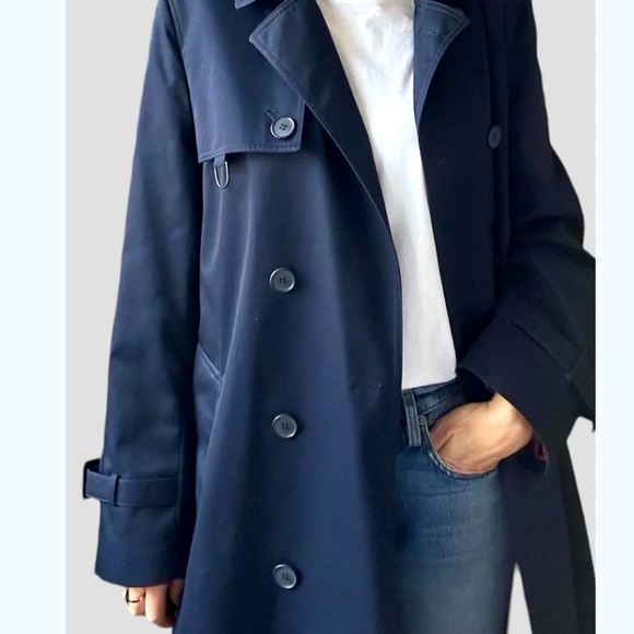 Nino Cerruti -Paris Diffusion Jackets & Blazers - Vintage Nino Cerruti Women’s Navy Trench Coat - 42R